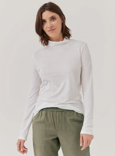 Pact Tissue Slub Turtleneck White